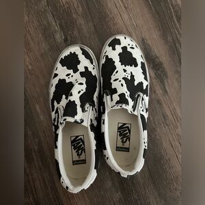 Size 7.5 custom cow print Vans
